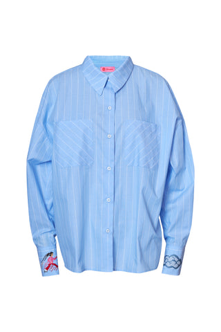 karavan clothing fashion fall winter 25 homecoming collection ariana shirt blue