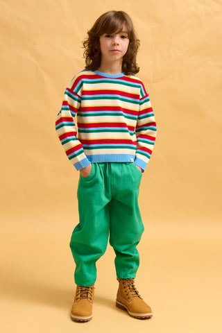 karavan clothing fashion fall winter 25 homecoming rookies collection arlo pullover multicolor stripes