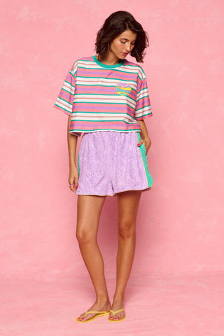 karavan clothing fashion spring summer 26 nai weekendwear collection yohanna crop tee mint pink white lines