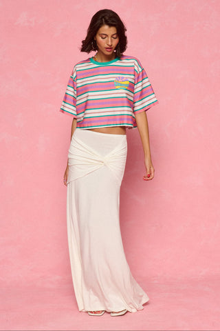 karavan clothing fashion spring summer 26 nai weekendwear collection yohanna crop tee mint pink white lines