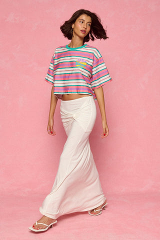 karavan clothing fashion spring summer 26 nai weekendwear collection yohanna crop tee mint pink white lines