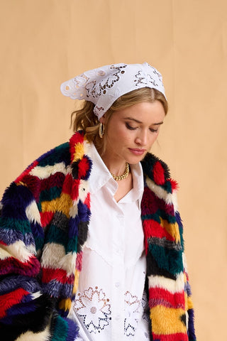 karavan clothing fashion fall winter 25 homecoming collection bonnie headscarf white lace