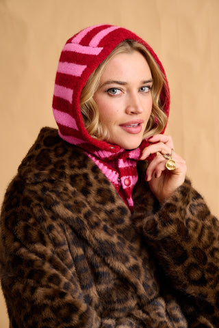 karavan clothing fashion fall winter 25 homecoming collection veronika balaclava pink red stripes