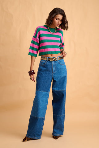 karavan clothing fashion fall winter 25 homecoming collection sienna knitted crop top green pink