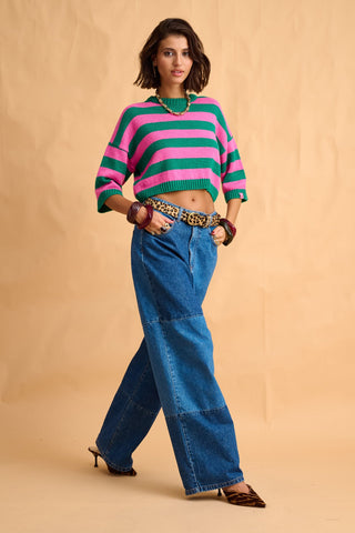 karavan clothing fashion fall winter 25 homecoming collection sienna knitted crop top green pink