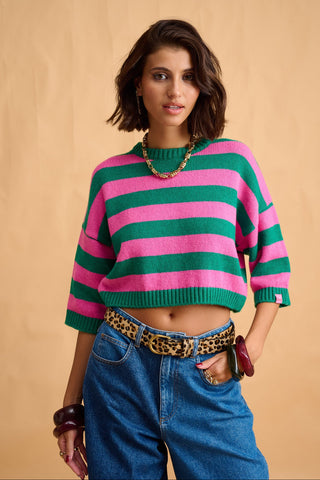 karavan clothing fashion fall winter 25 homecoming collection sienna knitted crop top green pink