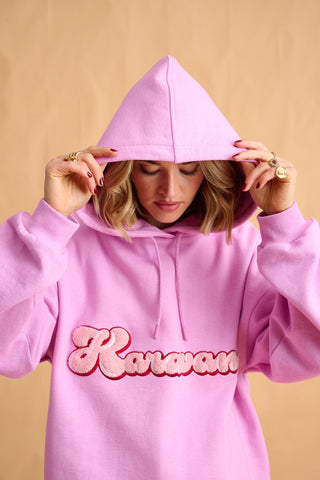 karavan clothing fashion fall winter 25 homecoming collection logan hoodie pink