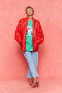 karavan fall winter 26' collection megara jacket faux leather red