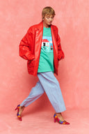karavan fall winter 26' collection megara jacket faux leather red