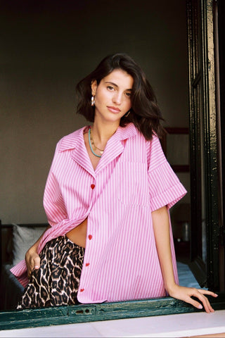 karavan clothing fashion spring summer 26 nai special issue collection zinnia shirt pink stripes