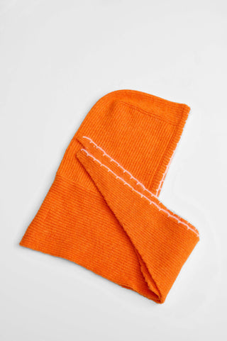 karavan clothing fashion fall winter 25 homecoming collection wanda balaclava scarf orange