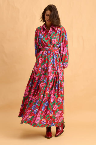 karavan clothing fashion fall winter 25 homecoming collection barbara dress pixel red