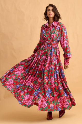 karavan clothing fashion fall winter 25 homecoming collection barbara dress pixel red