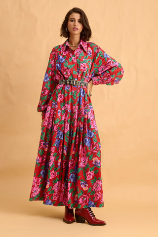 karavan clothing fashion fall winter 25 homecoming collection barbara dress pixel red