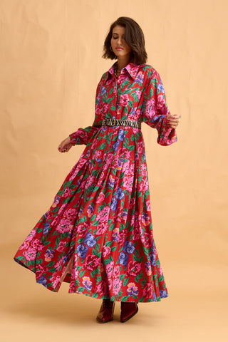 karavan clothing fashion fall winter 25 homecoming collection barbara dress pixel red