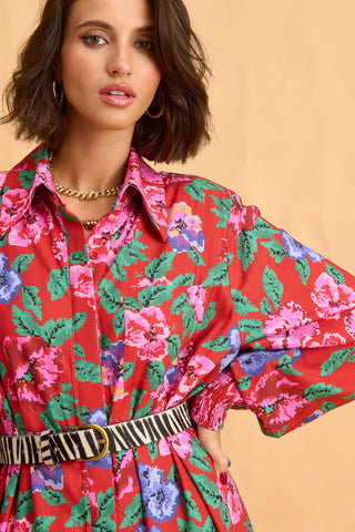 karavan clothing fashion fall winter 25 homecoming collection barbara dress pixel red