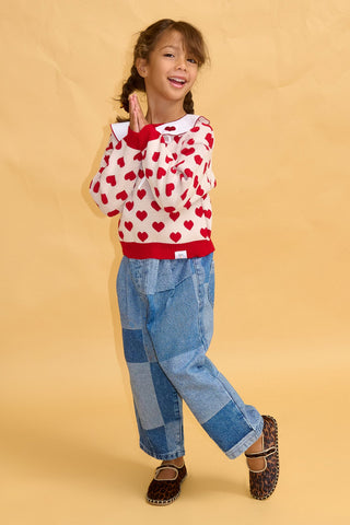 karavan clothing fashion fall winter 25 homecoming rookies collection mafalda pullover ivory red hearts