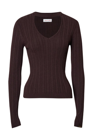 karavan clothing fashion fall winter 25 homecoming krvn collection betty knitted top brown