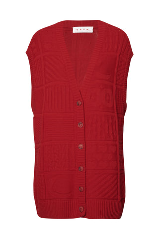 karavan clothing fashion fall winter 25 homecoming krvn collection raquel knitted vest red