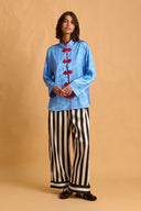 karavan clothing fashion fall winter 25 homecoming homeware collection mandarin shirt light blue