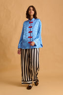 karavan clothing fashion fall winter 25 homecoming homeware collection mandarin shirt light blue