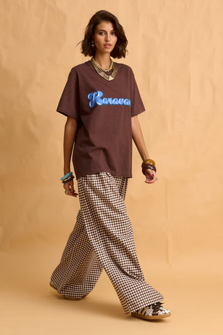 karavan clothing fashion fall winter 25 homecoming collection blake tee brown logo