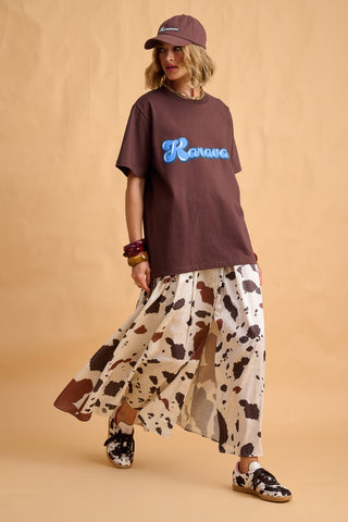 karavan clothing fashion fall winter 25 homecoming collection blake tee brown logo