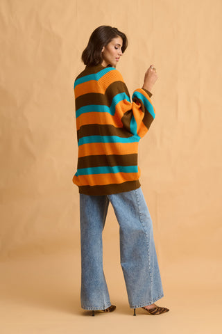 karavan clothing fashion fall winter 25 homecoming collection janice cardigan brown orange