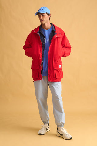 karavan clothing fashion fall winter 25 homecoming men collection elton jacket red