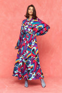 karavan fall winter 26' collection brandy dress magenta motif