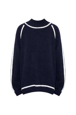 karavan clothing fashion fall winter 25 homecoming krvn collection brent knitted sweater dark blue 