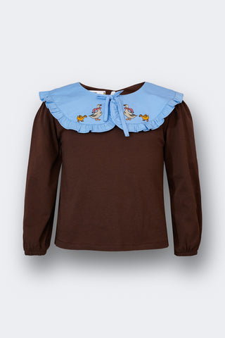 karavan clothing fashion fall winter 25 homecoming rookies collection bubbles blouse brown