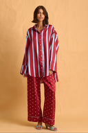 karavan clothing fashion fall winter 25 homecoming homeware collection burgundy pants light blue dots