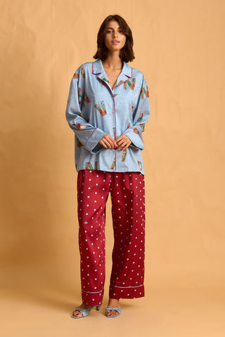 karavan clothing fashion fall winter 25 homecoming homeware collection  light blue letters shirt