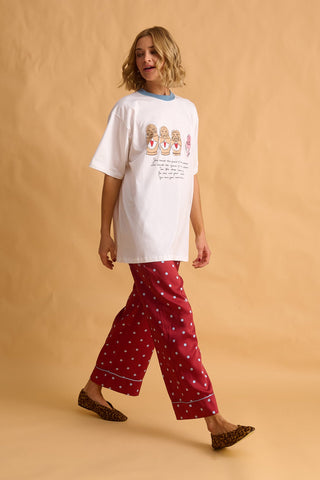 karavan clothing fashion fall winter 25 homecoming homeware collection burgundy pants light blue dots