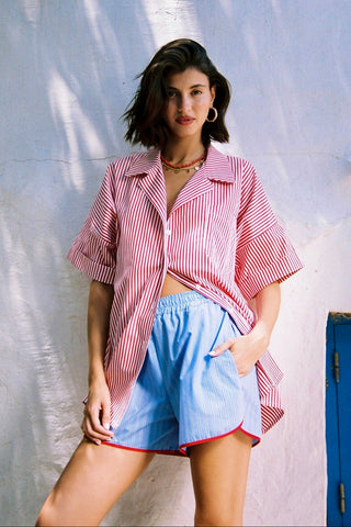 karavan clothing fashion spring summer 26 nai special issue collection zinnia shirt red stripes