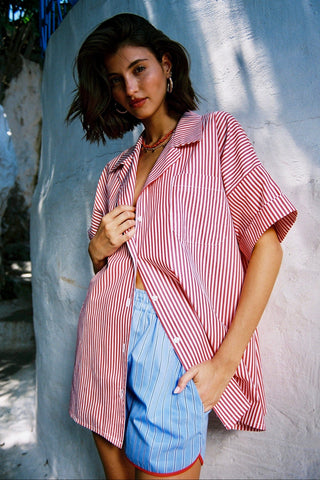karavan clothing fashion spring summer 26 nai special issue collection zinnia shirt red stripes