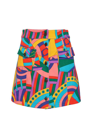 karavan clothing fashion spring summer 26 nai collection camille mini skirt boat abstract multicolor