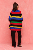 karavan fall winter 26' collection janice knitted cardigan black yellow red lines
