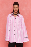 karavan fall winter 26' collection maxine shirt pink stripes