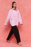 karavan fall winter 26' collection maxine shirt pink stripes