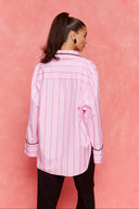 karavan fall winter 26' collection maxine shirt pink stripes