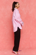 karavan fall winter 26' collection maxine shirt pink stripes