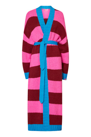 karavan clothing fashion fall winter 25 homecoming collection carmen cardigan bordeaux pink turquoise stripes