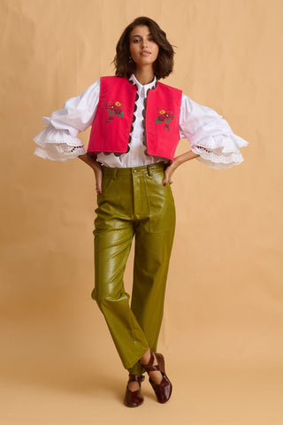 karavan clothing fashion fall winter 25 homecoming collection myrto vest pink