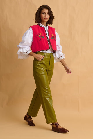 karavan clothing fashion fall winter 25 homecoming collection myrto vest pink