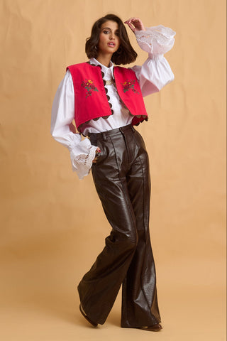 karavan clothing fashion fall winter 25 homecoming collection myrto vest pink