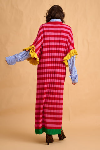 karavan clothing fashion fall winter 25 homecoming collection casey knitted dress pink red stripes