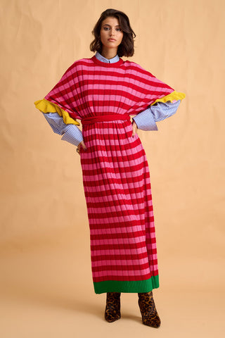 karavan clothing fashion fall winter 25 homecoming collection casey knitted dress pink red stripes