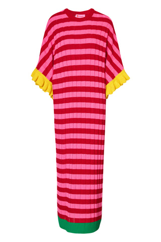 karavan clothing fashion fall winter 25 homecoming collection casey knitted dress pink red stripes